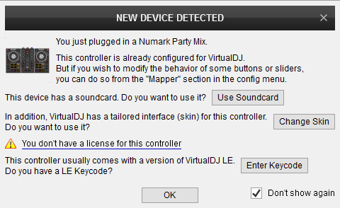 virtualdj le keycode