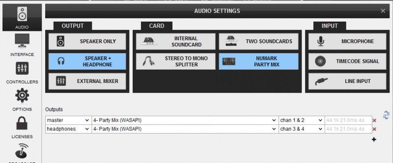 numark party mix speaker setup